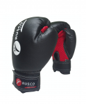 Перчатки боксерские, Rusco 6oz, к/з, черный