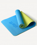 Коврик для йоги и фитнеса Starfit FM-201, TPE, 183x61x0,4 см, синий/лайм