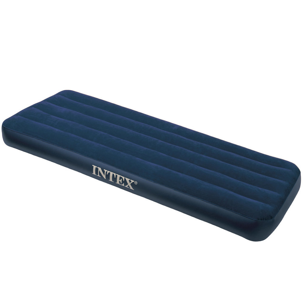 надувной матрас intex classic downy airbed 64756 синий