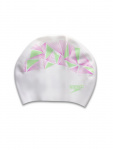 Шапочка для плавания SPEEDO LONG HAIR CAP PRINTED ((C907) бел/роз, one size)