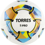 Мяч футб. TORRES T-Pro, F320995, р.5, 14 панел. PU-Microf, 4 подкл. сл, термосшив, бело-мульт (5)