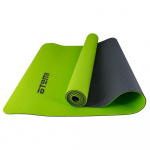 Коврик для йоги и фитнеса Atemi, AYM13A, TPE, 173х61х0,4 см, серо-зеленый