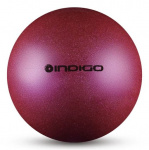 Мяч для художественной гимнастики металлик INDIGO 400 г IN118 19 см с блестками (фиолетовый)