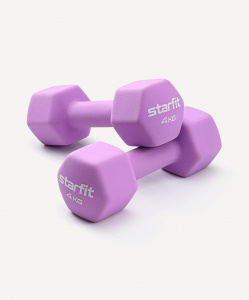 УЦЕНКА Гантель неопреновая Starfit DB-201 4 кг, фиолетовый пастель, пара ― купить в Москве. Цена, фото, описание, продажа, отзывы. Выбрать, заказать с доставкой. | Интернет-магазин SPORTAVA.RU