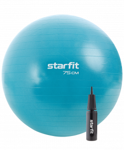 БЕЗ УПАКОВКИ Фитбол Starfit GB-109 антивзрыв, 1200 гр, с ручным насосом, синий пастель, 75 см ― купить в Москве. Цена, фото, описание, продажа, отзывы. Выбрать, заказать с доставкой. | Интернет-магазин SPORTAVA.RU