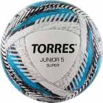 Мяч футб. TORRES Junior-5 Super HS, F320305, р.5,вес 350-370 г, ПУ,4сл,16 п,руч.сш,бел-гол-сер (5)